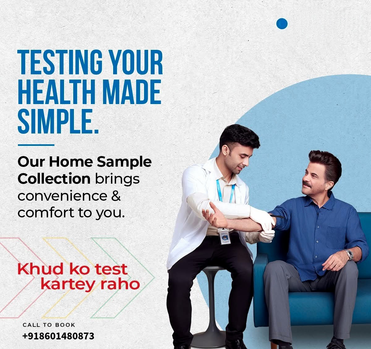 Indian Phlebotomist doing safe home blood collection in Chandigarh