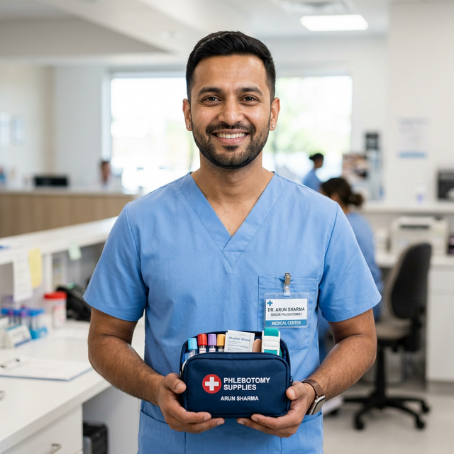 Professional SRL phlebotomist in Chandigarh for painless home blood collection
